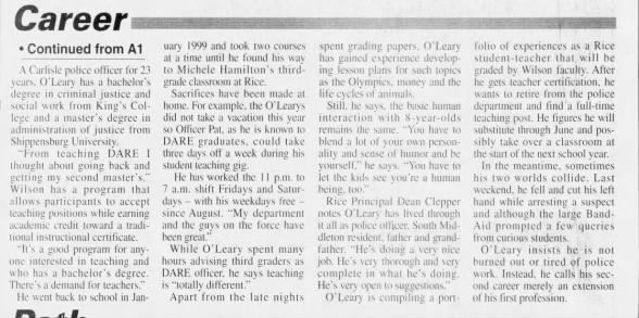 2000-11-19 CPD Oleary a teacher